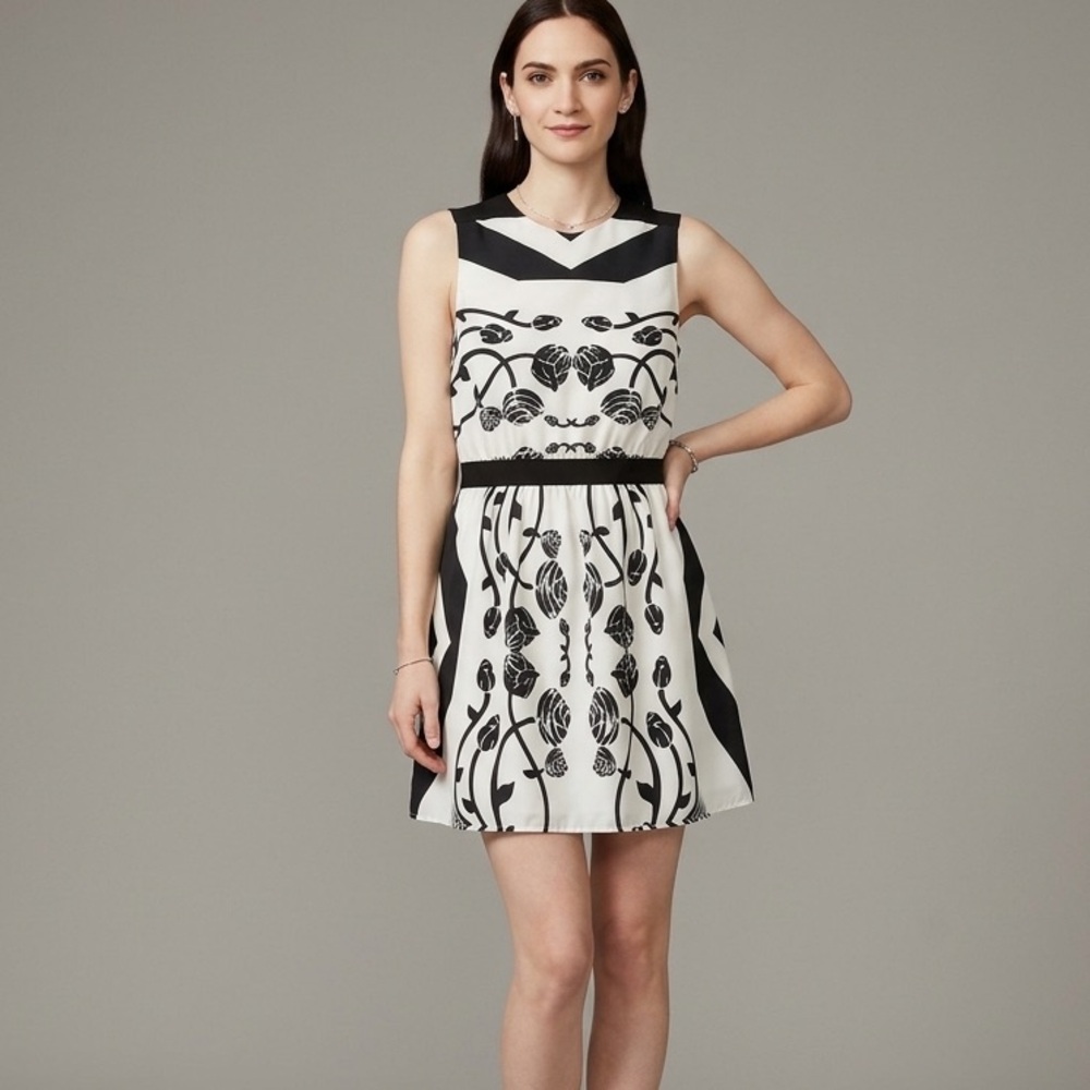 BEC & BRIDGE NWT Eros Floral Pattern Black and White Mini Dress Size 8